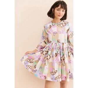 Megan Crosby Babydoll Dress Lila Totally Toadstool Size XL